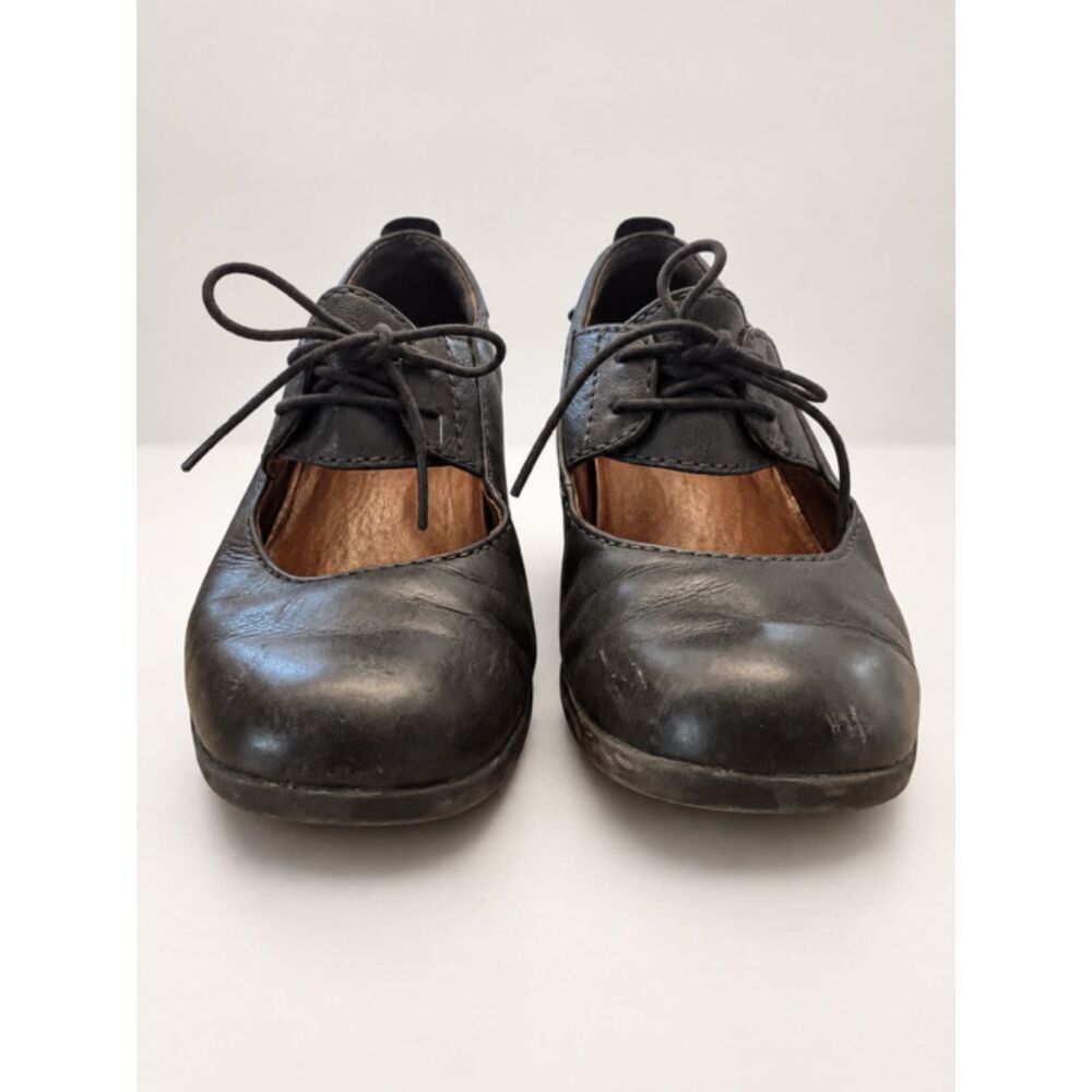 Dansko Black Leather Lace-Up Mary Jane Shoes – Size 38